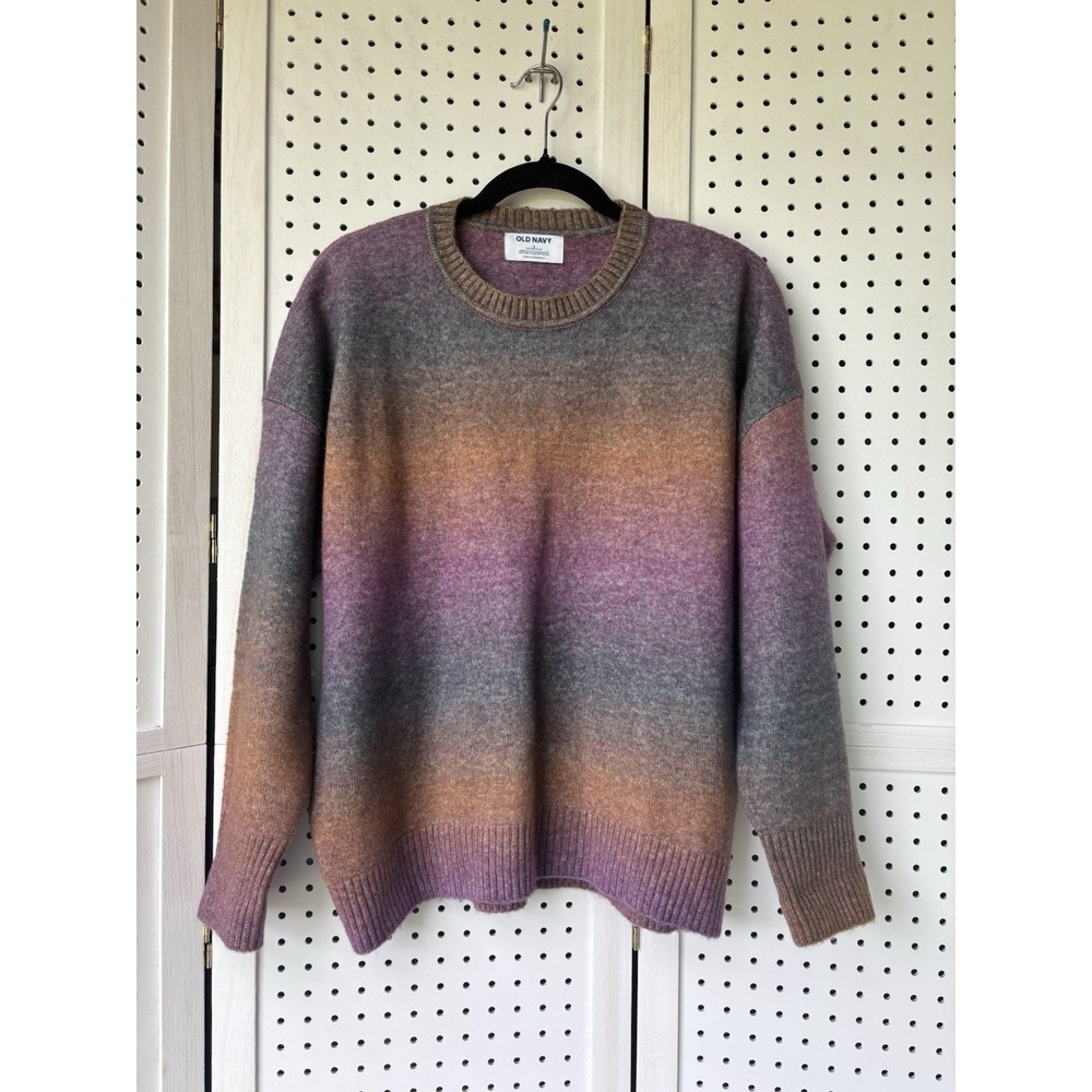 Old Navy Women's Small Ombre Pullover Sweater Wool Blend Colorful Artsy